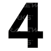 Raceworks Raceworks 28cm Black Number 4 CAMS Approved  RWM-026-4