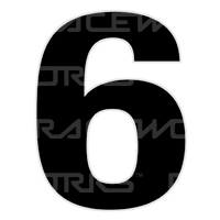 Raceworks Raceworks 28cm Black Number 6 CAMS Approved  RWM-026-6