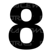 Raceworks Raceworks 28cm Black Number 8 CAMS Approved  RWM-026-8
