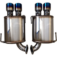 AVO Dual Stainless Steel Mufflers (WRX/STI 2015+) - Titanium Blue Tips