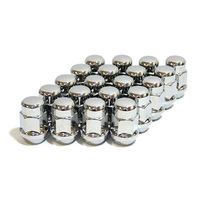 Wheel Nut Flat Head Bulge 12 x 1.50 Large Hex Chrome 35mm 20pcs