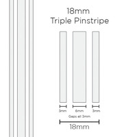 Pinstripe Triple White 18mm x 10mt