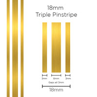 Pinstripe Triple Gold 18mm x 10mt