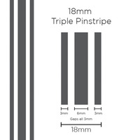 Pinstripe Triple Charcoal 18mm x 10mt