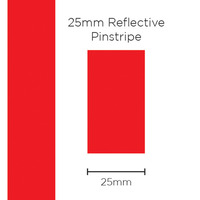 Pinstripe Reflective Red 25mm x 1mt