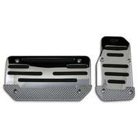 Pedal Pad Kit - Chrome-Black Inserts Auto