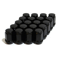 Wheel Nut Flat Head Bulge 1/2" Black 35mm 20pcs