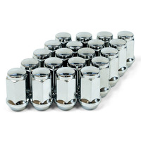 Wheel Nut Flat Head Bulge 1/2 Chrome 40mm 20pcs