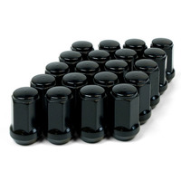 Wheel Nut Flat Head Bulge 1/2 Black 40mm 20pcs