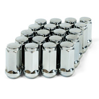 Wheel Nut Flat Head Bulge 14x 1.5 Chrome 45mm 20pcs
