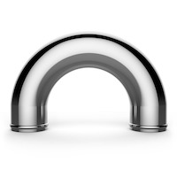 Aluminium Pipe 76mm ID x 180Deg Polished