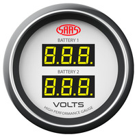 Dual Volt Digital Gauge 8v-18v 52mm White Muscle Series