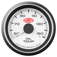 Oil Temp Gauge 50c-150c 52mm White Muscle Series