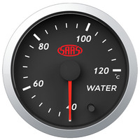 Water Temp Gauge 40c-120c 52mm Black Street Series