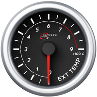 Exhaust Temp Gauge 0c-900c 52mm Black Autoline