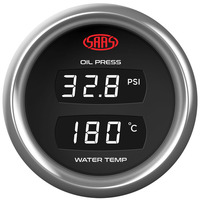 Dual Digital Gauge Oil Press140 Psi/Water Temp 40c-120c Trax