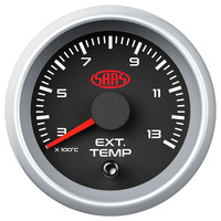 Exhaust Temp Gauge 300c-1300c 52mm Black Muscle Series 2