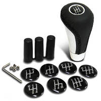 Leather Gear Knob Black Aluminium Insert With 8 Shift Patterns