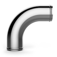 Aluminium Pipe 63mm ID x 90 Deg Polished