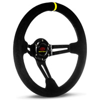 Steering Wheel Suede 14" ADR Deep Dish Black Slotted + Indicator