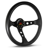 Steering Wheel Leather 14" ADR GT Deep Dish Black With Holes