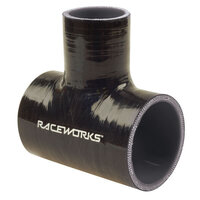 Raceworks Silicone Hose Tee 2.25'' ID1.5'' Spout Black  SHT-225150BK