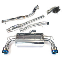 Invidia Q300 Turbo Back Exhaust w/PSR O2 Outlet, Ti Tips for Mitsubishi Evo X