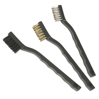 TOLEDO Cleaning Brush Set 3 Pc. Nylon, Brass &amp; Steel