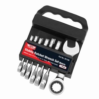 TOLEDO Ratchet Wrench Set Fixed Head Stubby - Metric 7 Pc. (10-19mm)