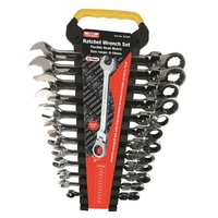 TOLEDO Ratchet Wrench Set Flexible Head - Metric 12 Pc. (8-19mm)