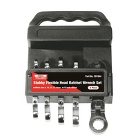 TOLEDO Ratchet Wrench Set Fixed Head Stubby, Metric 5 Pc. (8-14mm)