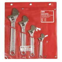 TOLEDO Adjustable Wrench Roll 4 Piece