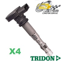TRIDON IGNITION COIL x4 FOR Audi  A3 01/07-01/08, 4, 1.8L BZB 