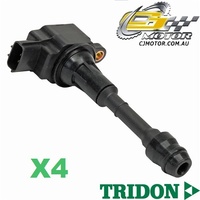 TRIDON IGNITION COIL x4 FOR Nissan X-Trail T30 10/01-09/07, 4, 2.5L QR25DE 