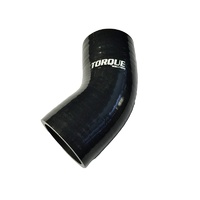 Torque Solution 45 Degree Silicone Elbow: 4" Black Universal