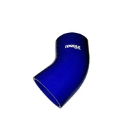 Torque Solution 45 Degree Silicone Elbow: 4" Blue Universal