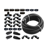 Torque Solution Braided Fuel Line Kit for -6 Aeromotive FPR and Flex Fuel Kit - Subaru WRX 01-14, STI 01-19, LGT 07-12, FXT 06-13