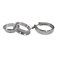 Torque Solution Stainless Steel V-Band Clamp & Flange Kit: 1.5" (44mm)