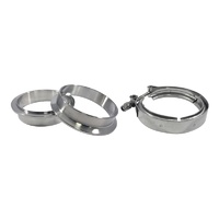 Torque Solution Stainless Steel V-Band Clamp & Flange Kit: 2.25" (57mm)