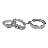 Torque Solution Stainless Steel V-Band Clamp & Flange Kit: 3.75" (95mm)