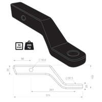 TAG 4" Drop Forged Tow Ball Mount-241mm Long, 50mm Square Hitch