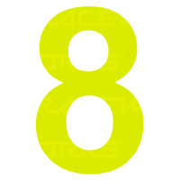 MVP CAMS Approved 15cm Day Glo Number 8