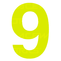 MVP CAMS Approved 15cm Day Glo Number 9