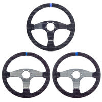 MVP Black 350mm Suede Steering Wheel Flat