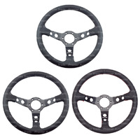 MVP Black 350mm Leather Steering Wheel Dished