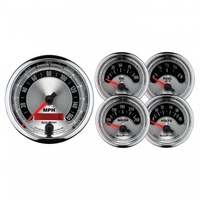 AUTOMETER  5 PC GAUGE KIT,3-3/8" & 2-1/16",ELECTRIC SPEEDOMETER,AMERICAN MUSCLE # 1202