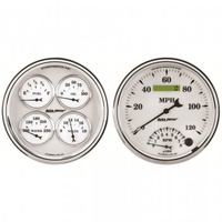 AUTOMETER GAUGE 2 PC. GAUGE KIT,5" QUAD & SPEEDOMETER,240-33 ?,OLD TYME WHITE II # 1203
