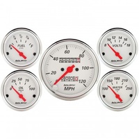 AUTOMETER 5 PC GAUGE KIT,3-1/8" & 2-1/16",MECHANICAL SPEEDOMETER,ARCTIC WHITE # 1300