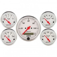 AUTOMETER 5 PC GAUGE KIT,3-1/8" & 2-1/16",ELECTRIC SPEEDOMETER,ARCTIC WHITE # 1302