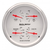AUTOMETER GAUGE 5" QUAD GAUGE,100 PSI/100-250F/8-18V/240-33 ?,ARCTIC WHITE # 1310